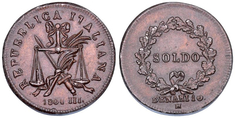 MILANO. REPUBBLICA ITALIANA, 1802-1805. Progetto del soldo A. III/1804.  - Asta Numismatica - Cambi Casa d'Aste
