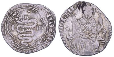 Giovanni Maria Visconti, Grosso o piastra (pegione) di Milano, 1402-1412