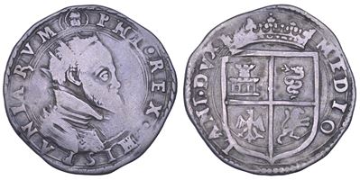 Filippo II d’Asburgo, MILANO. Quarto di scudo s.d., argento