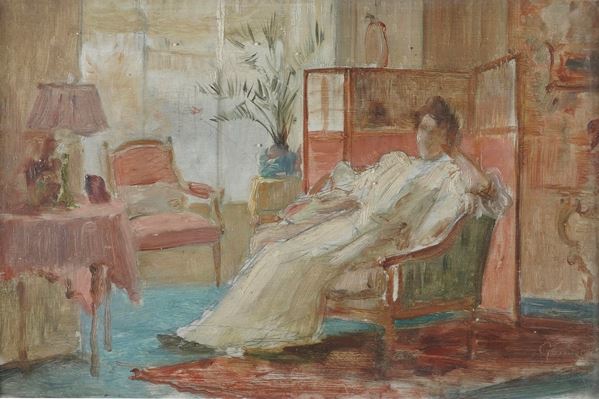 Luigi Arnaldo Vassallo (detto Gandolin) - Donna in un interno