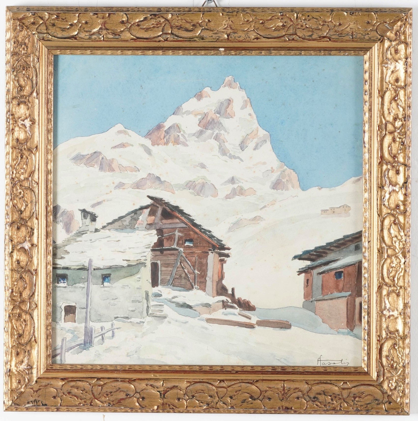Franco Fasolis - Baite di montagna (acquerello su carta)