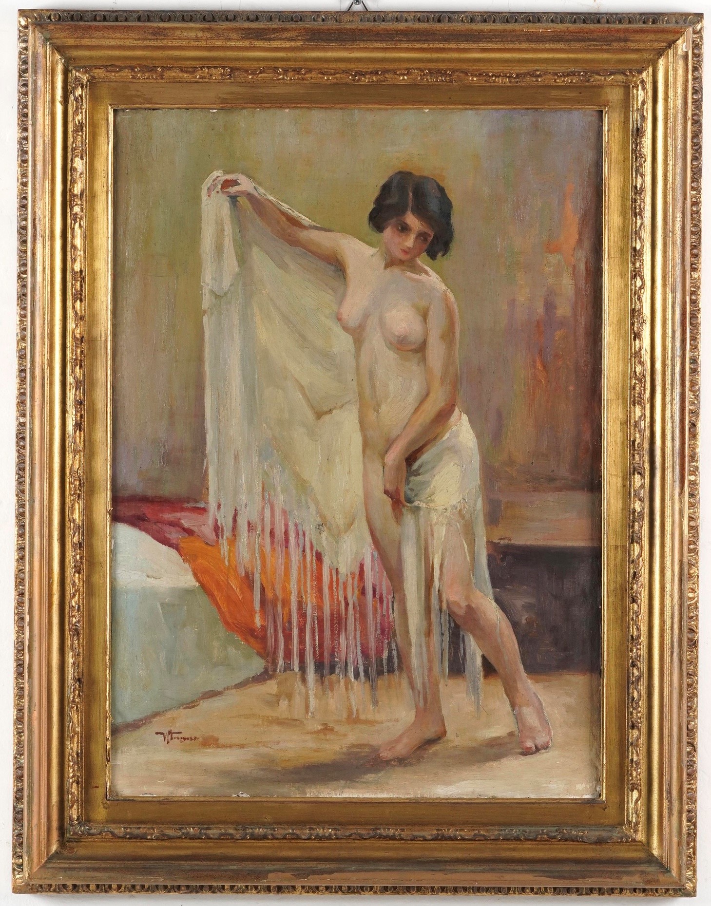 Vasco Menegozzo - Nudo di fanciulla con drappo