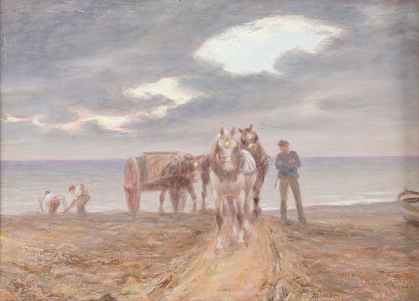 Alessandro Viazzi - Spiaggia con cavalli