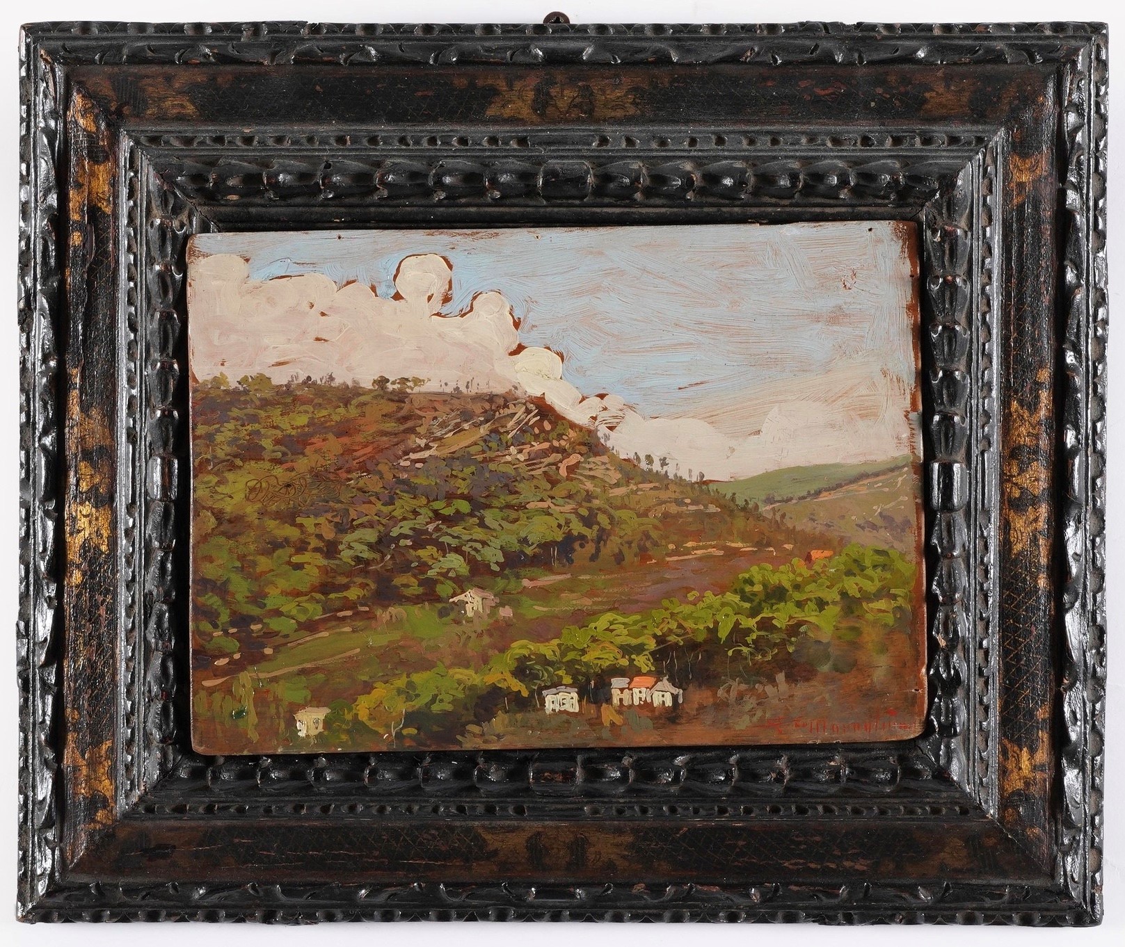 Federico Maragliano - Paesaggio, olio su tavoletta