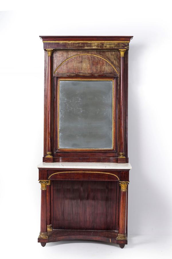 Console con specchiera Impero. XIX secolo