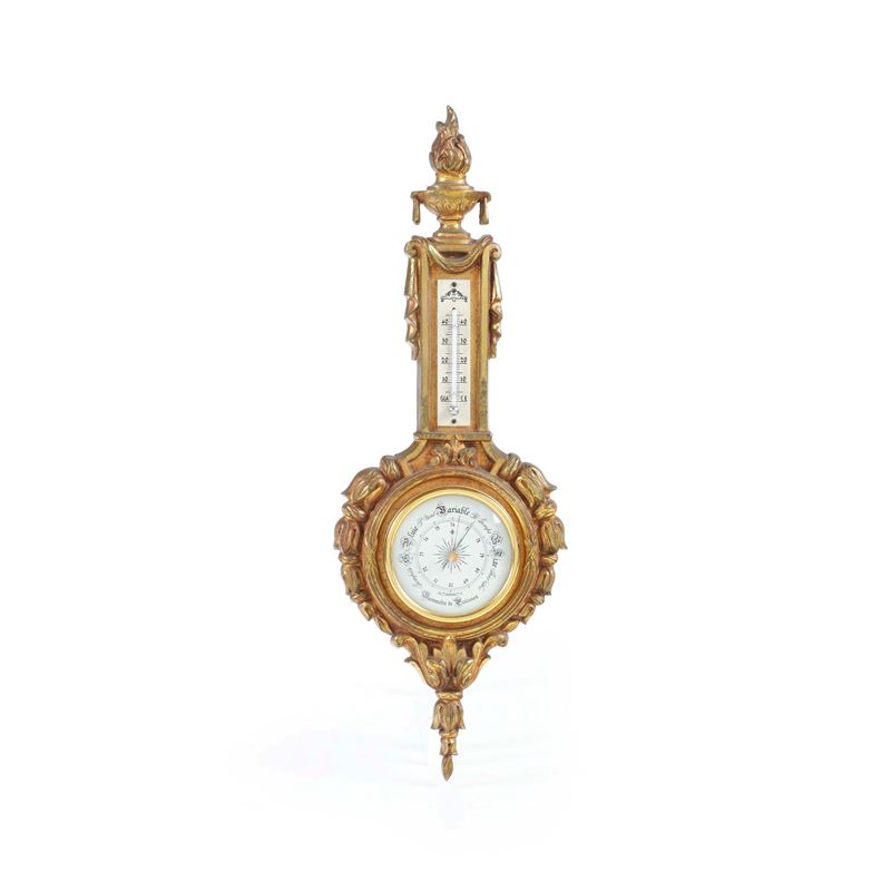 Piccolo barometro in bronzo dorato. Francia XX secolo  - Asta Antiquariato - Cambi Casa d'Aste