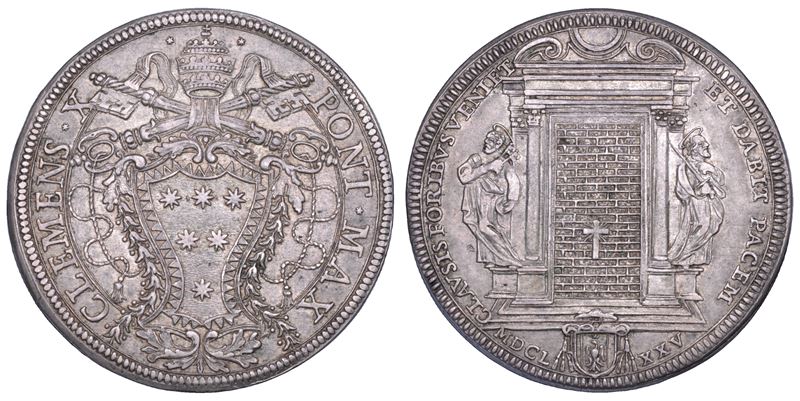 STATO PONTIFICIO. CLEMENTE X (Emilio Altieri), 1670-1676. Piastra 1675. Roma.  - Asta Numismatica - Cambi Casa d'Aste