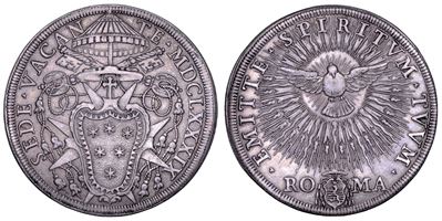 Stato Pontificio, Sede Vacante 1689 (camerlengo cardinale Paluzzo Paluzzi Altieri), piastra in ar...