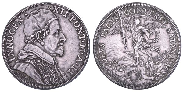 STATO PONTIFICIO. INNOCENZO XII (Antonio Pignatelli), 1691-1700. Piastra A. II/1692. Roma.