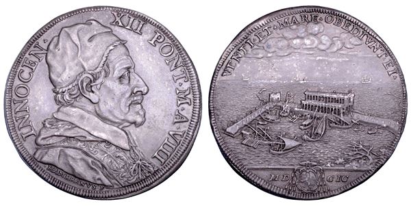 STATO PONTIFICIO. INNOCENZO XII (Antonio Pignatelli), 1691-1700. Piastra A. VIII/1699. Roma.