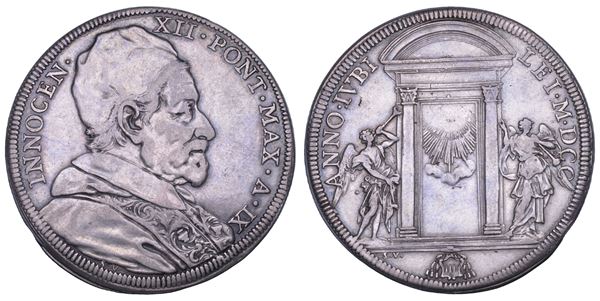 STATO PONTIFICIO. INNOCENZO XII (Antonio Pignatelli), 1691-1700. Piastra A. IX/1700. Roma. Giubileo.