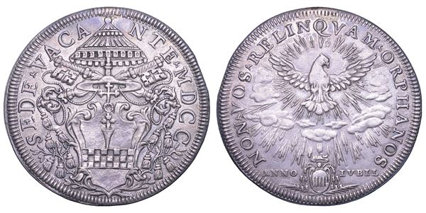 STATO PONTIFICIO. SEDE VACANTE 1700 (camerlengo cardinale Giovan Battista Spinola). Piastra 1700. Anno Giubilare. Roma.