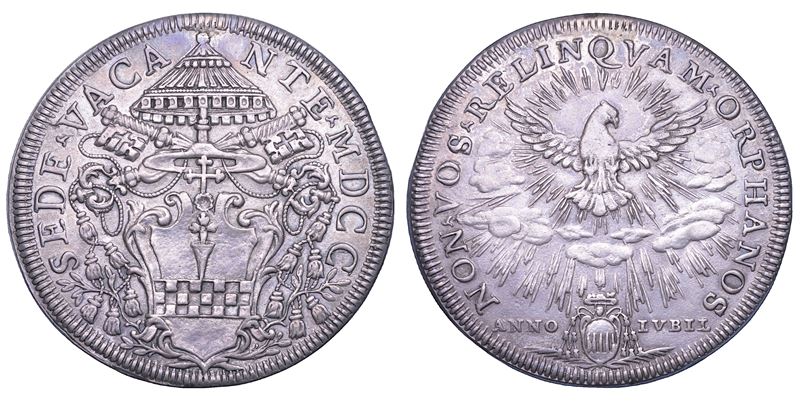Giovanni Battista Spinola, Stato Pontificio – Sede Vacante (1700, Anno Giubilare), piastra in arg...