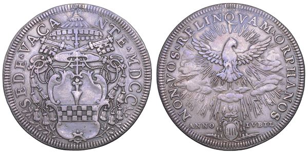 STATO PONTIFICIO. SEDE VACANTE 1700 (camerlengo cardinale Giovan Battista Spinola). Piastra 1700. Anno Giubilare. Roma.