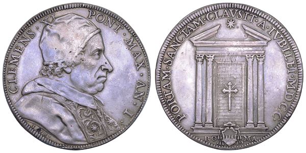 STATO PONTIFICIO. CLEMENTE XI (Giovanni Francesco Albani), 1700-1721. Piastra A. I/1700. Giubileo. Roma.