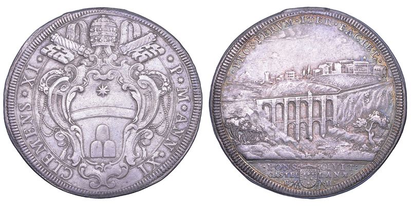 STATO PONTIFICIO. CLEMENTE XI (Giovanni Francesco Albani), 1700-1721. Piastra A. XI. Roma.  - Asta Numismatica - Cambi Casa d'Aste