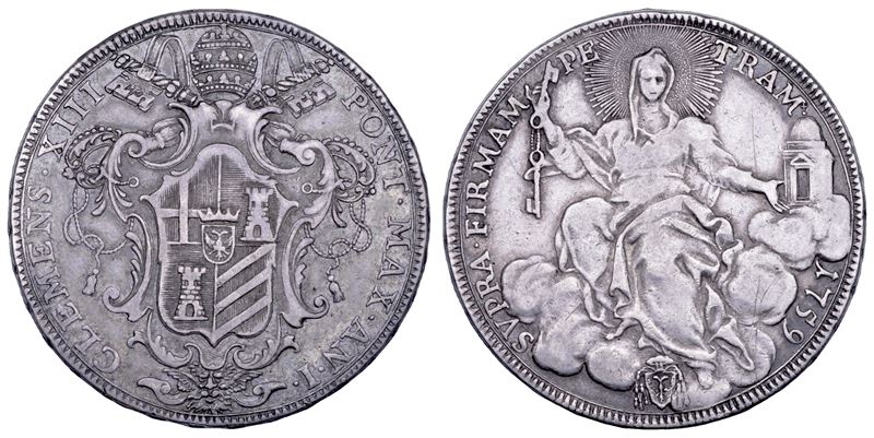 Carlo Rezzonico (Clemente XIII), Scudo papale romano (A. I/1759), Roma