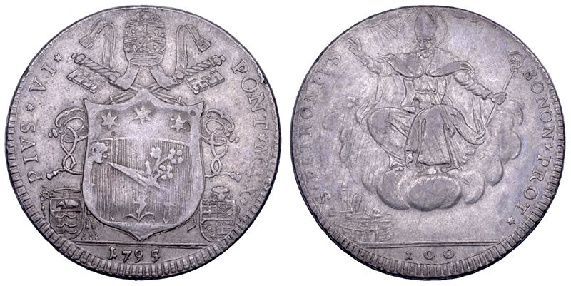STATO PONTIFICIO. PIO VI (Giannangelo Braschi), 1775-1799. Scudo romano 1795. Bologna.  - Asta Numismatica - Cambi Casa d'Aste