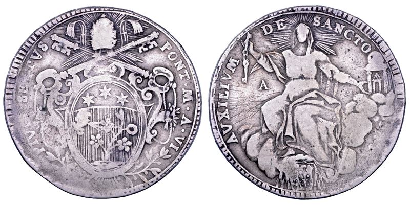 REPUBBLICA ROMANA - ANCONA, 1798-1799. Scudo romano A. VI/1780 a nome di Pio VI. Emissione durante l’assedio di Ancona del marzo-novembre 1799.  - Auction Numismatics - Cambi Casa d'Aste