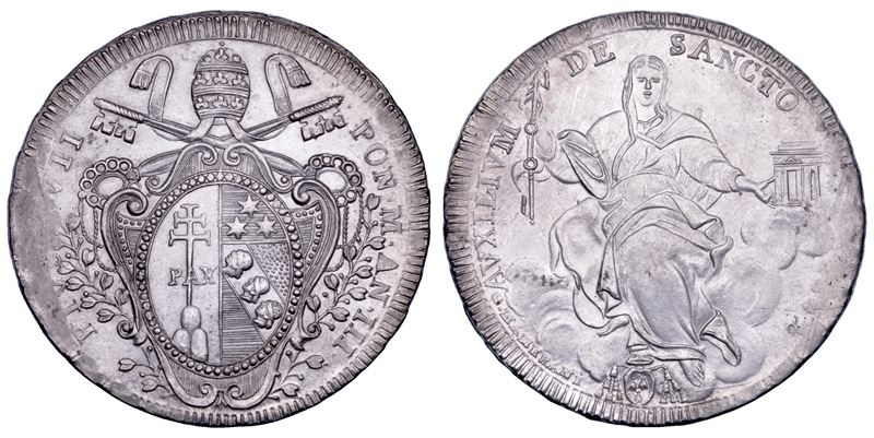 STATO PONTIFICIO. PIO VII (Gregorio Luigi Barnaba Chiaramonti), 1800-1823. Scudo romano A. III/1802. Roma.  - Asta Numismatica - Cambi Casa d'Aste