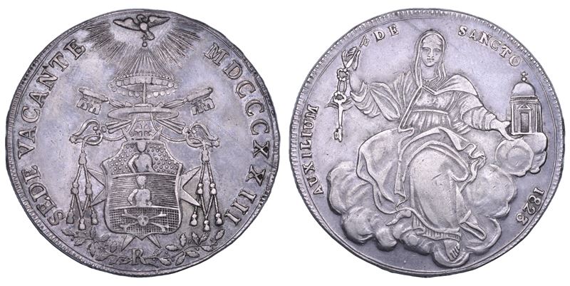 STATO PONTIFICIO. SEDE VACANTE 1823 (cardinale camerlengo Bartolomeo Pacca). Scudo romano 1823. Roma.  - Asta Numismatica - Cambi Casa d'Aste