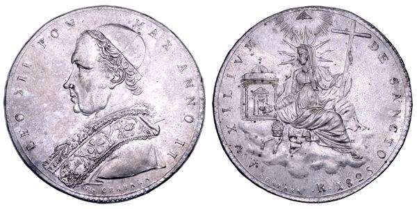 STATO PONTIFICIO. LEONE XII (Annibale Sermattei della Genga), 1823-1829. Scudo romano A. II/1825. Roma.