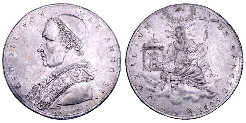 STATO PONTIFICIO. LEONE XII (Annibale Sermattei della Genga), 1823-1829. Scudo romano A. II/1825. Roma.  - Asta Numismatica - Cambi Casa d'Aste