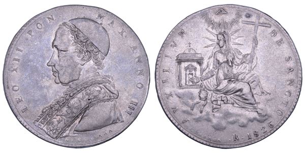 STATO PONTIFICIO. LEONE XII (Annibale Sermattei della Genga), 1823-1829. Scudo romano A. III/1826. Roma.
