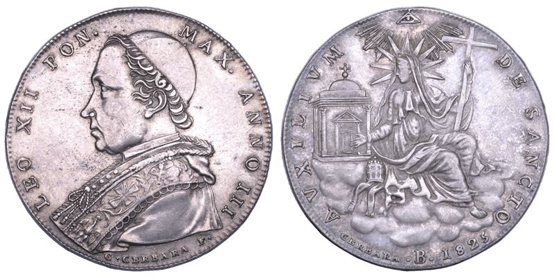 STATO PONTIFICIO. LEONE XII (Annibale Sermattei della Genga), 1823-1829. Scudo romano A. III/1825. Bologna.  - Asta Numismatica - Cambi Casa d'Aste