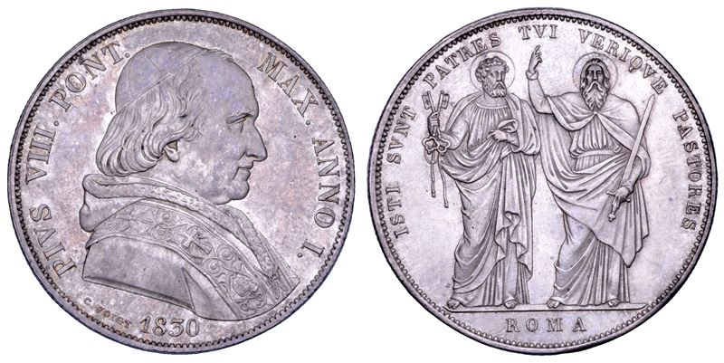Castiglioni (Pio VIII), Scudo romano “Anno I”, 1829-1830, Roma