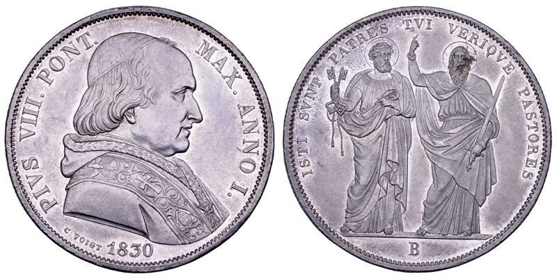 Castiglioni (Francesco Saverio), Pio VIII, Scudo Romano, 1829–1830