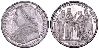 Cappellari della Colomba (Bartolomeo Alberto), Gregorio XVI, Scudo romano A. IV/1834
