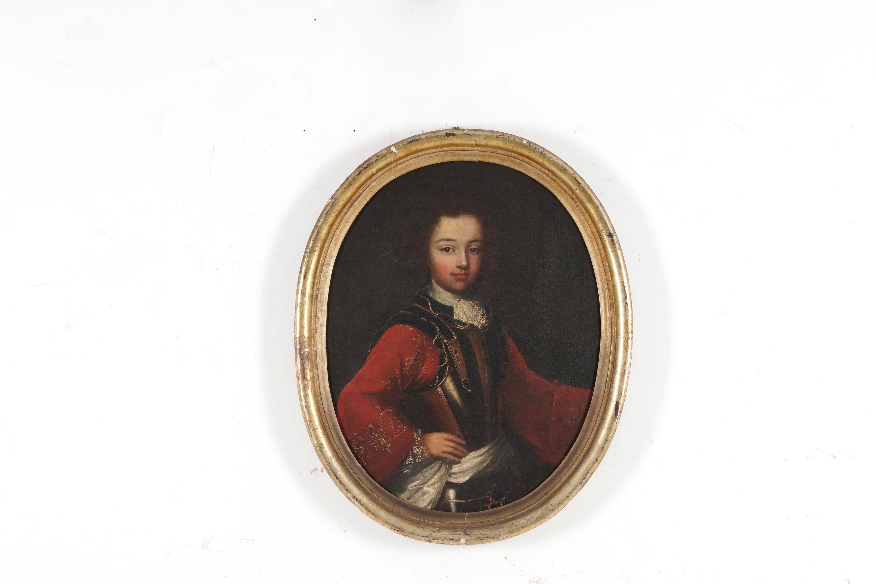 Scuola francese del XVIII secolo, Ritratto di giovane gentiluomo (olio su tela ovale)