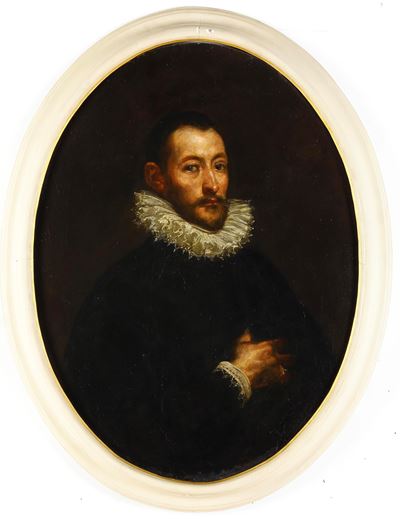 Scuola del XVIII secolo, Ritratto di gentiluomo in nero