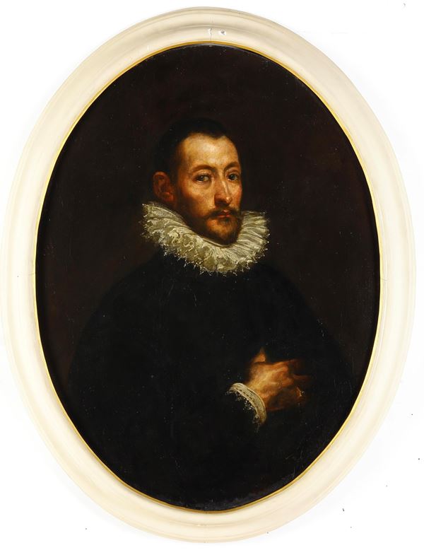 Scuola del XVIII secolo Ritratto di gentiluomo in nero
