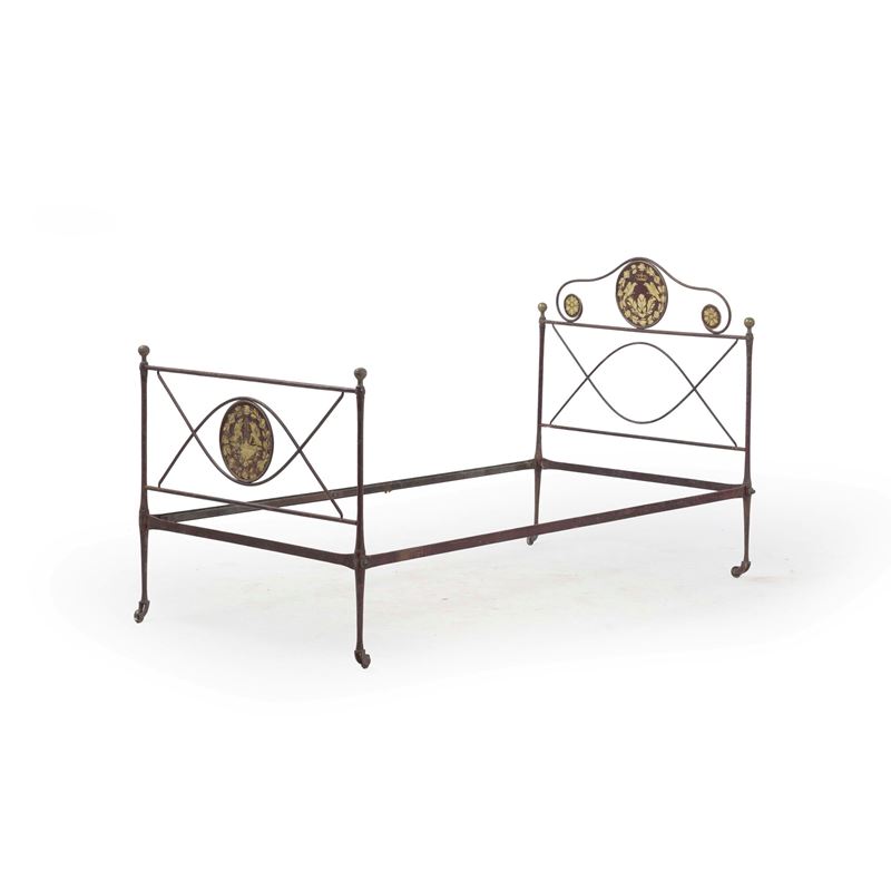 Letto in ferro battuto. XIX secolo  - Asta Antiquariato - Cambi Casa d'Aste
