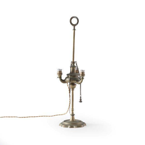 Lampada fiorentina in ottone. XIX secolo