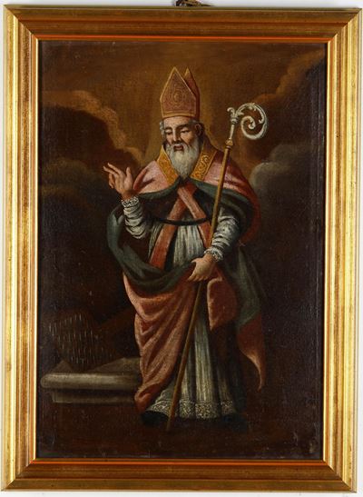 Scuola del XVIII secolo, Santo vescovo, olio su tela