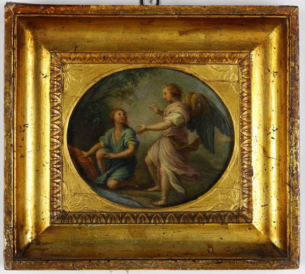 Scuola del XVIII secolo Tobiolo e l'angelo