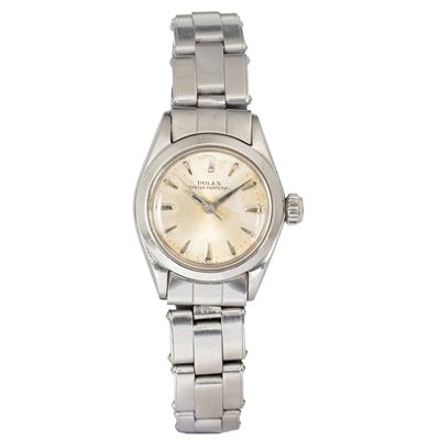 Oyster Perpetual Ref. 6618 in acciaio, quadrante silver virato, carica automatica (25 mm)