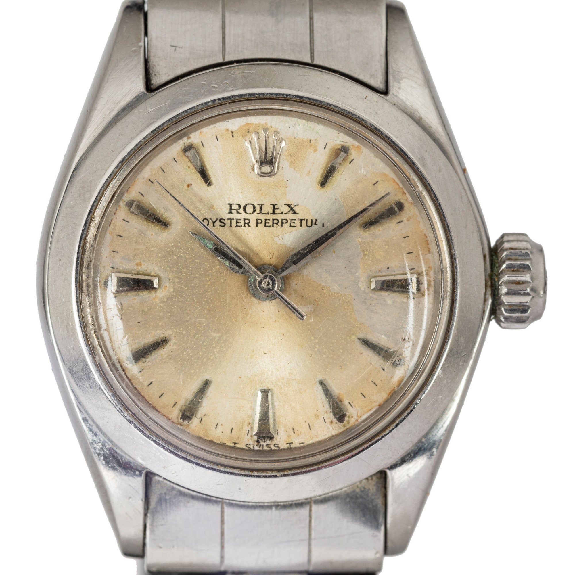 Rolex - Oyster Perpetual ref. 6618 in acciaio, quadrante silver virato, carica automatica (25 mm)
