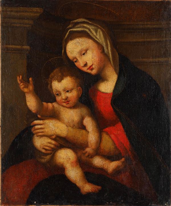 Scuola del XVII secolo Madonna con Bambino