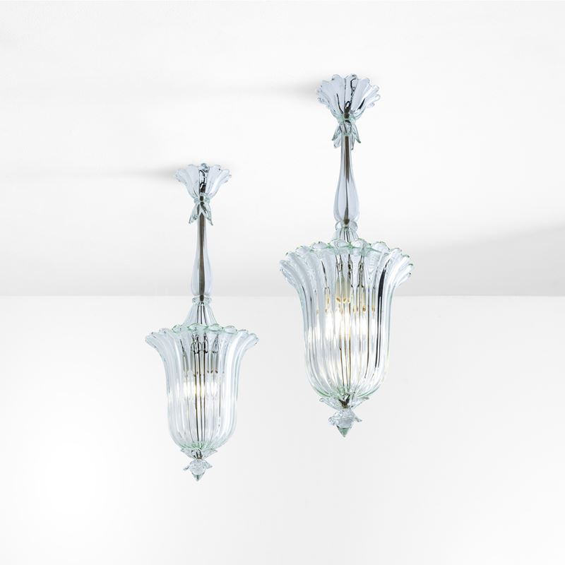 Seguso : Due lampade a sospensione  - Auction Design Properties - Cambi Casa d'Aste