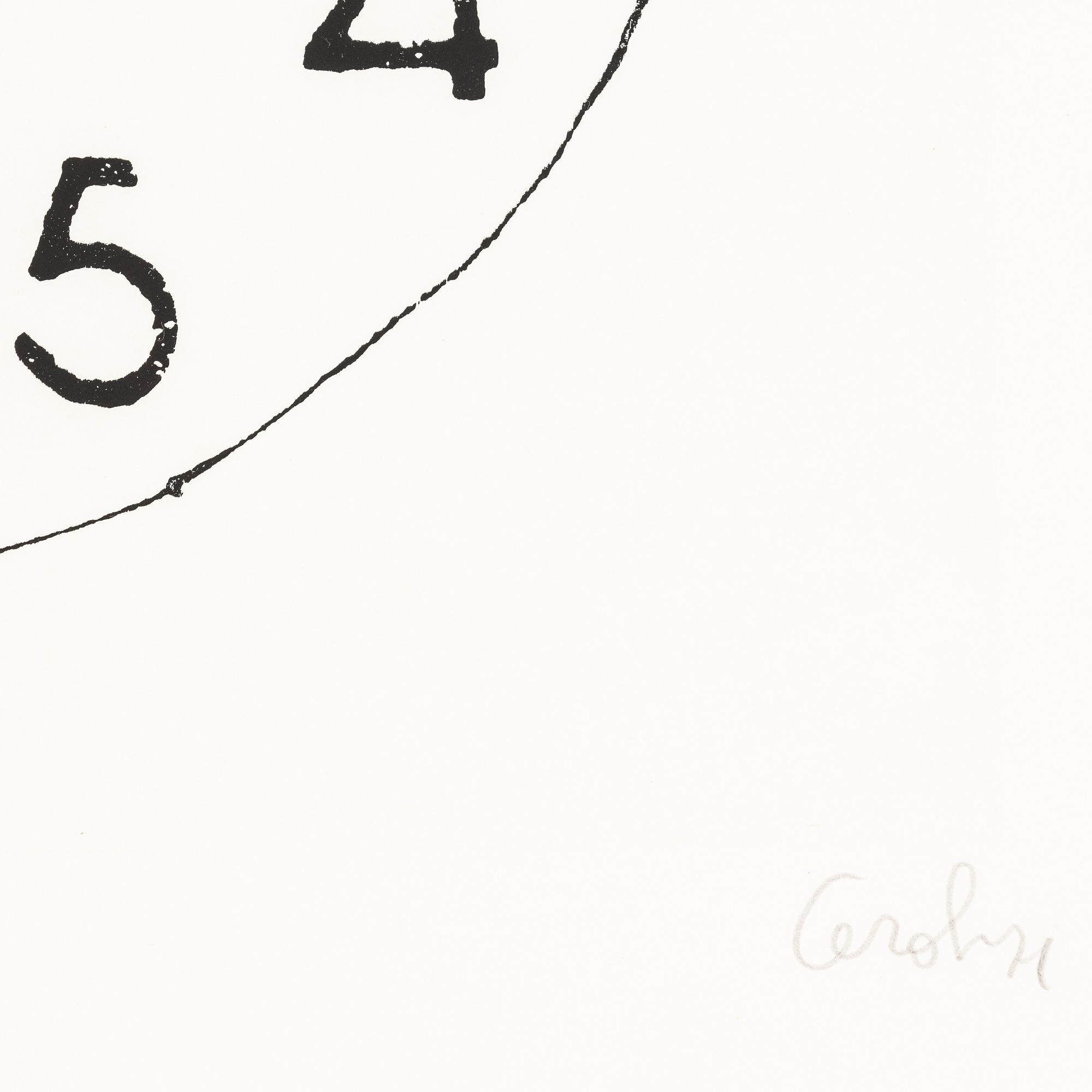 Mario Ceroli - L’orologio (acquatinta, 1971)