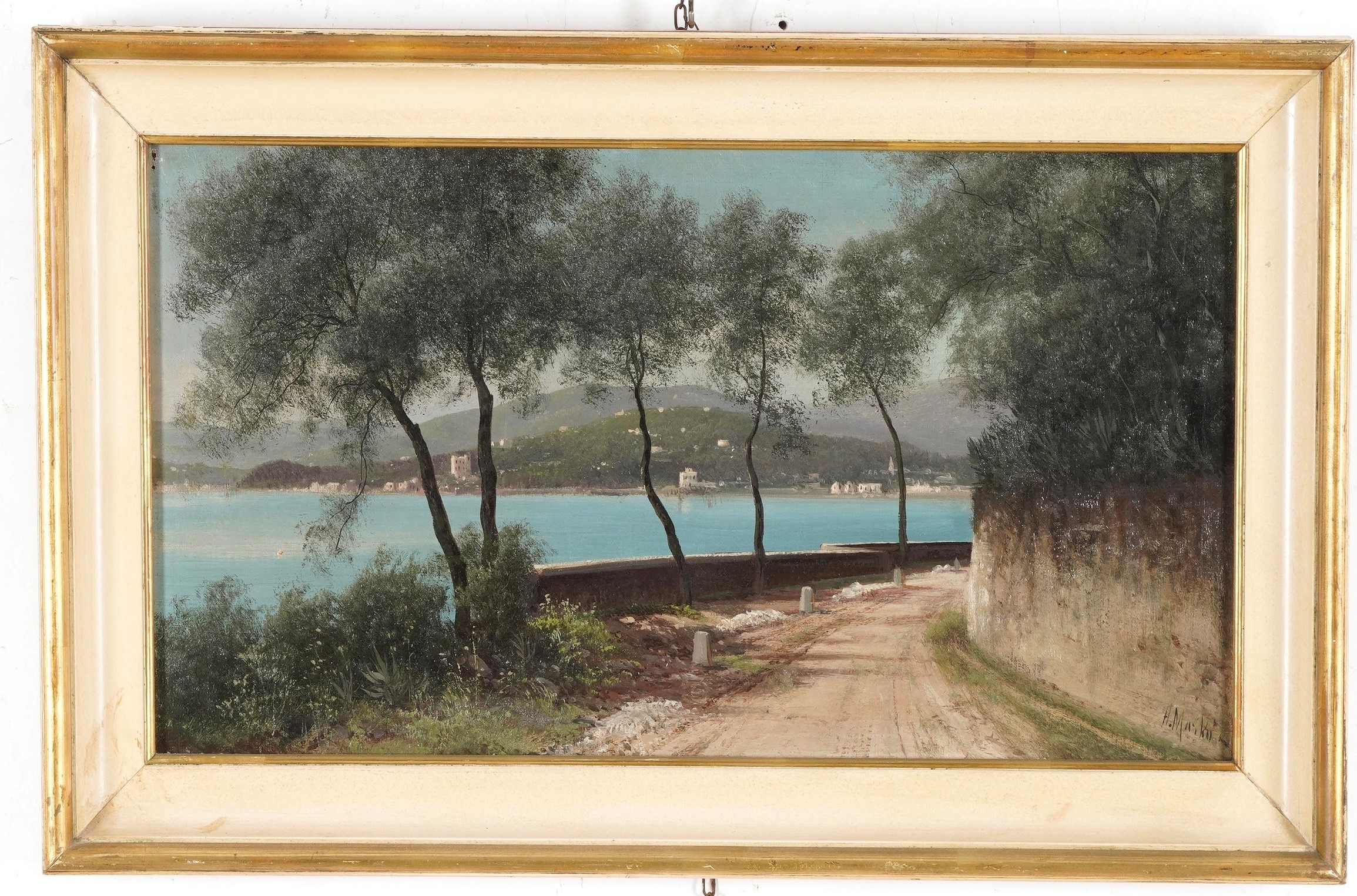 Henry Markò - Veduta costiera, olio su tela