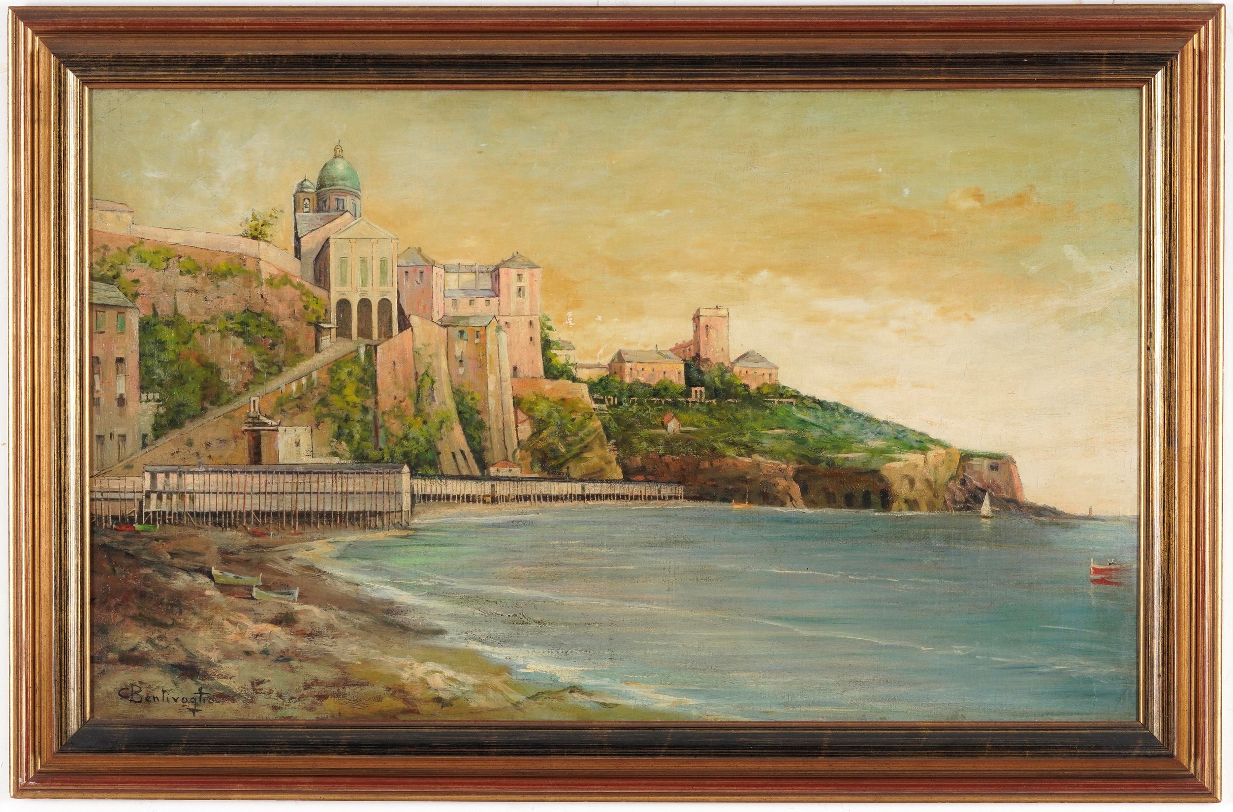 Cesare Bentivoglio - Veduta della Foce (Genova) (olio su tela)