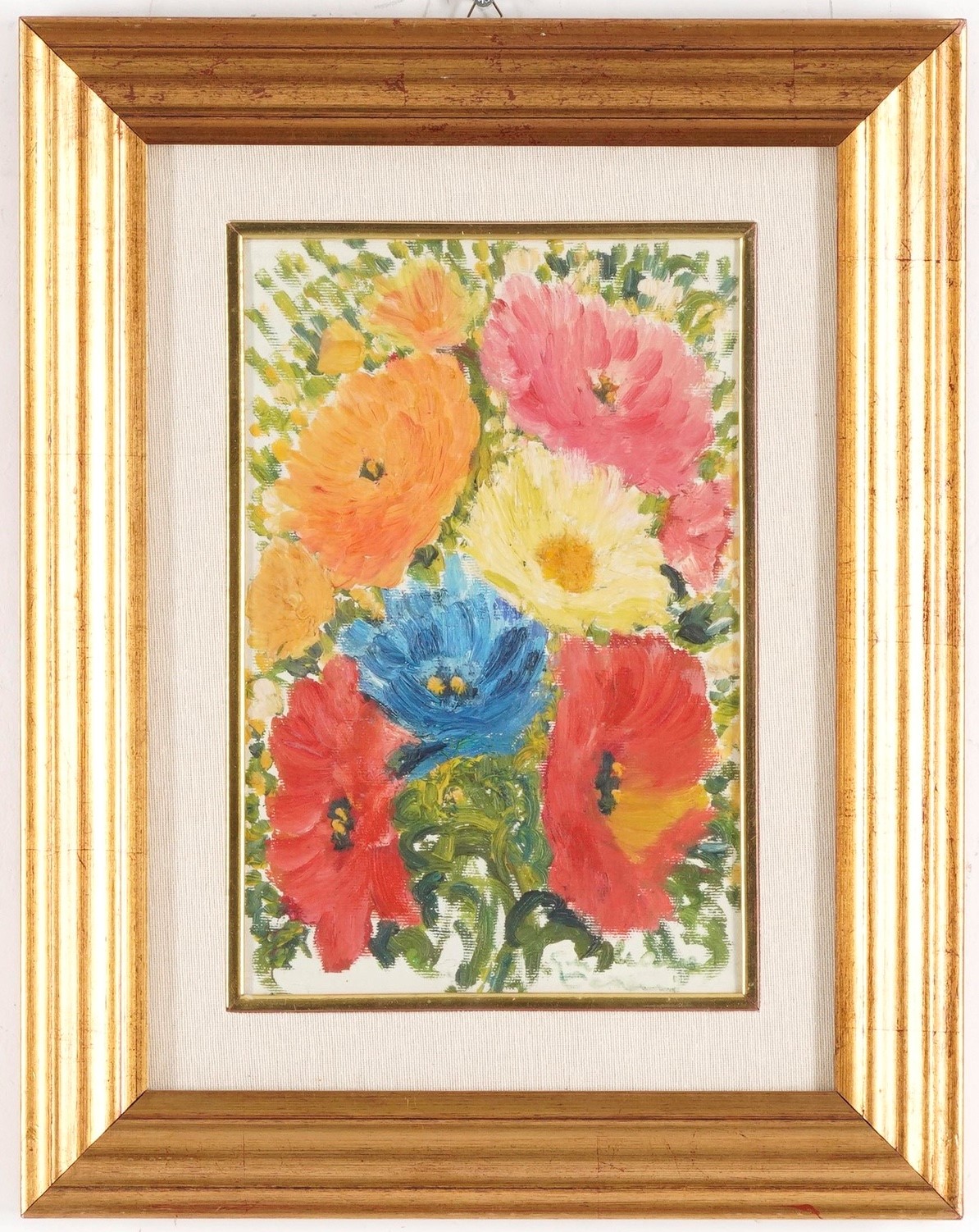 Anonimo del XIX-XX secolo, Fiori, olio su tela