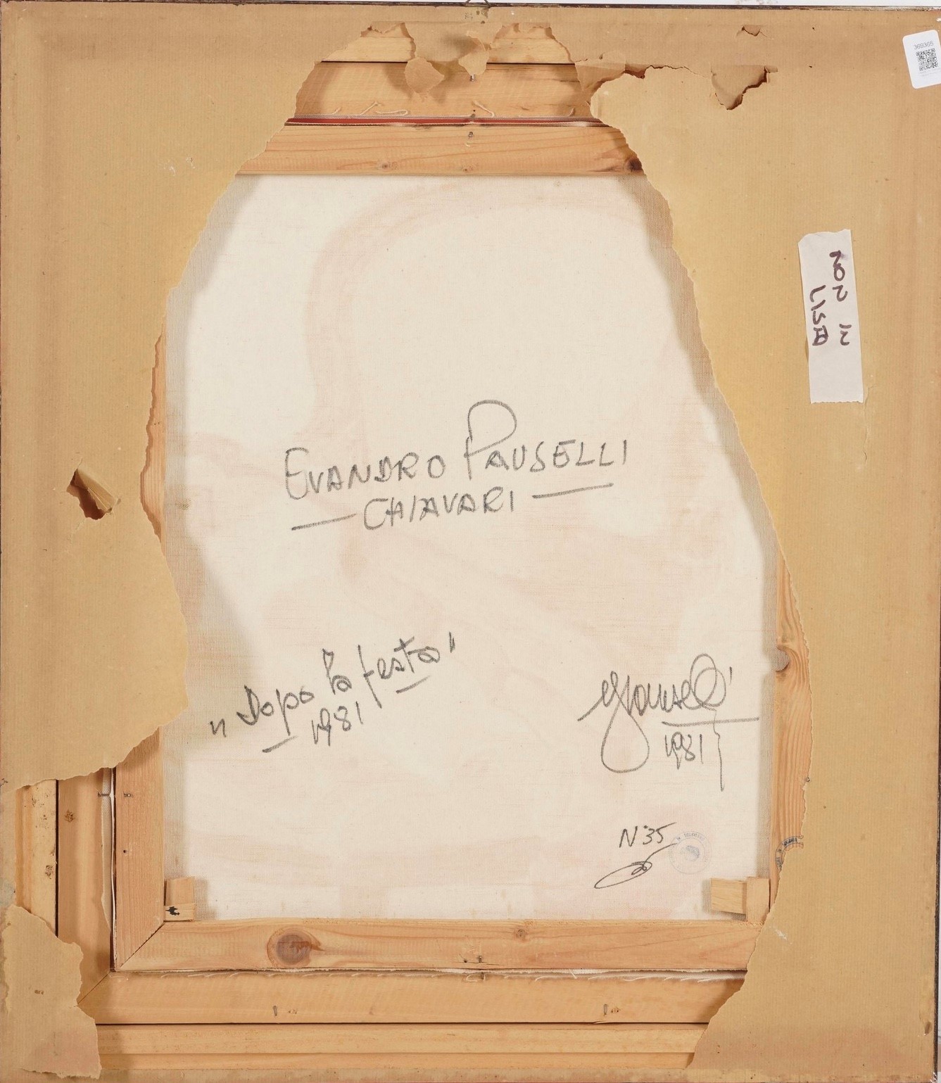 Evandro Pauselli - Dopo la festa, olio su tela (1981)
