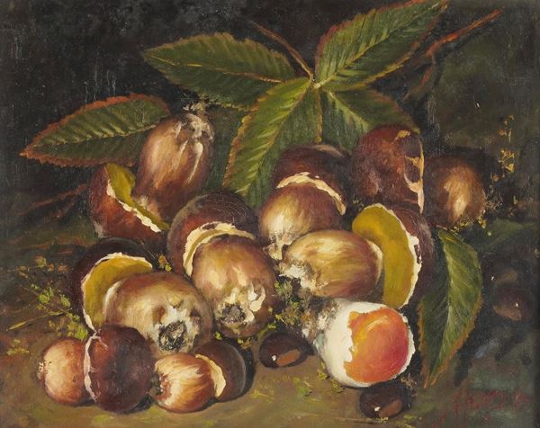 Amedeo Merello - Natura morta con funghi