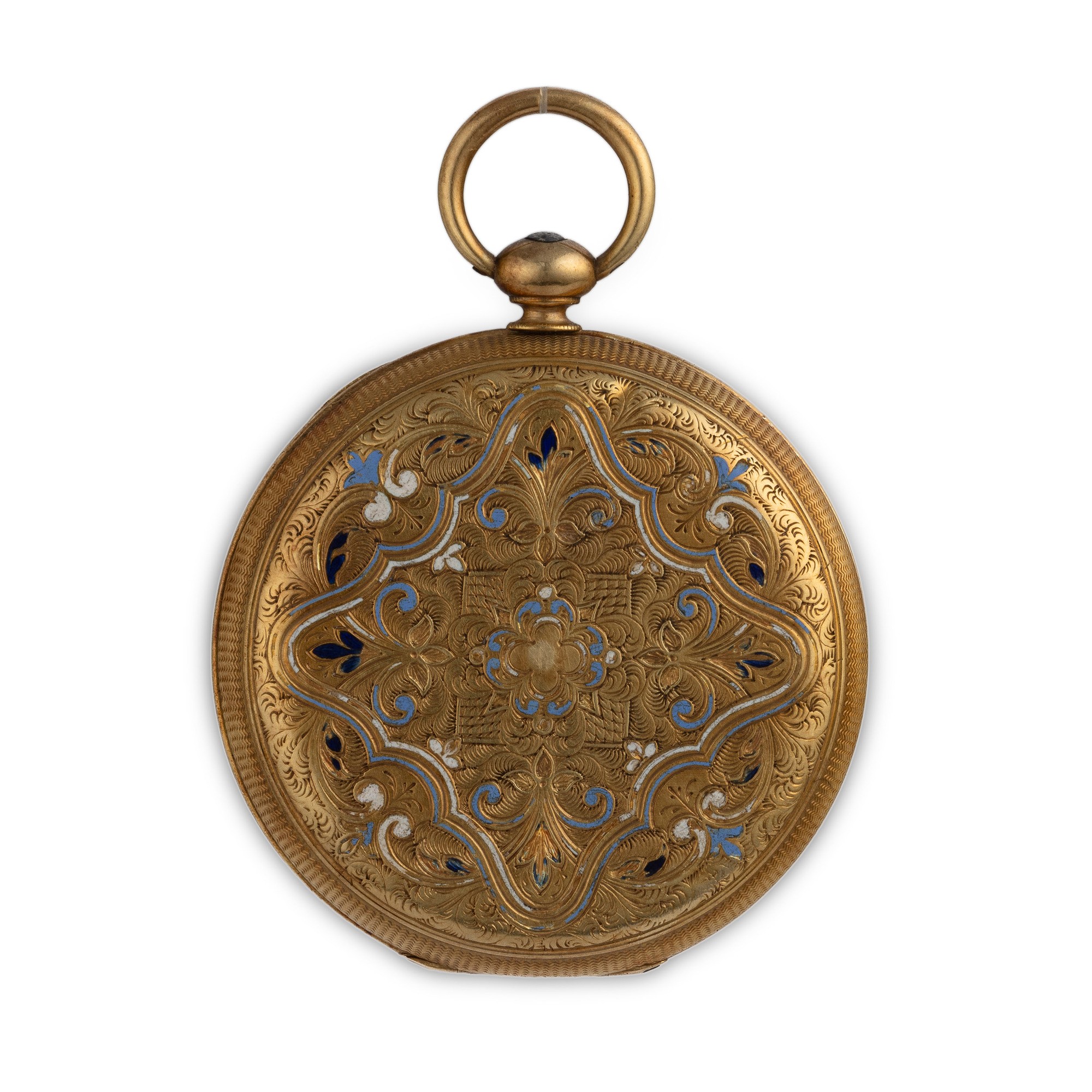 Blondel & Melly - Orologio da tasca in oro 18k con cassa decorata e smaltata, quadrante in smalto...
